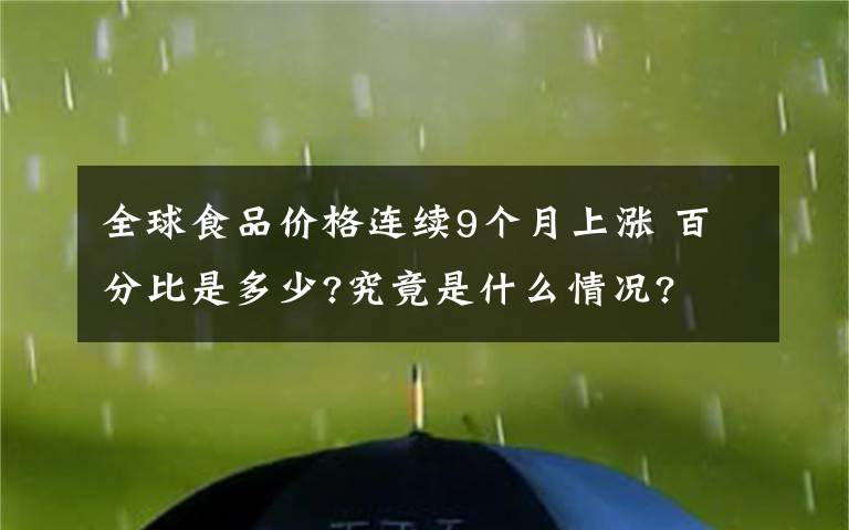 全球食品价格连续9个月上涨 百分比是多少?究竟是什么情况?