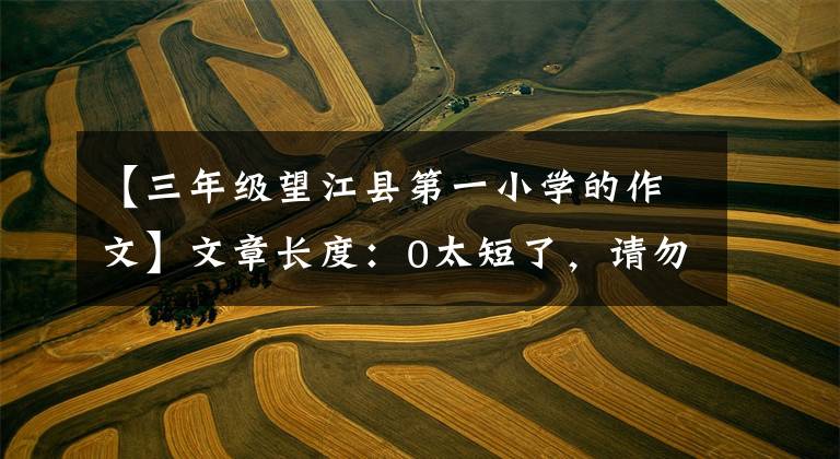 【三年级望江县第一小学的作文】文章长度：0太短了，请勿浪费资源