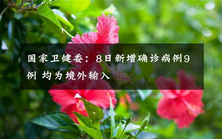 国家卫健委：8日新增确诊病例9例 均为境外输入