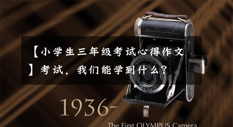 【小学生三年级考试心得作文】考试,我们能学到什么?