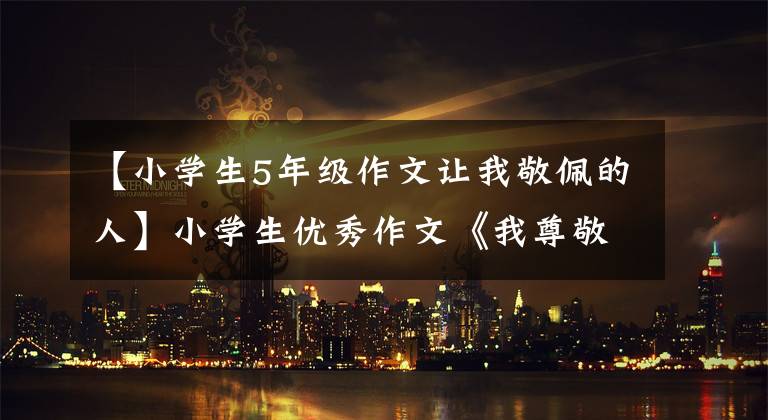【小学生5年级作文让我敬佩的人】小学生优秀作文《我尊敬的一个人》