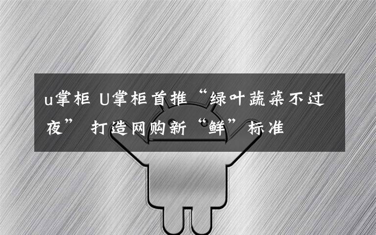 u掌柜 U掌柜首推“绿叶蔬菜不过夜” 打造网购新“鲜”标准