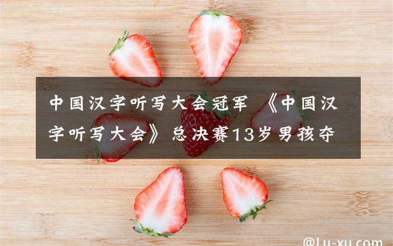 中国汉字听写大会冠军 《中国汉字听写大会》总决赛13岁男孩夺冠 “影戤”您认识吗?