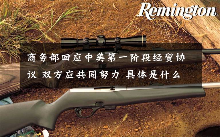 商务部回应中美第一阶段经贸协议 双方应共同努力 具体是什么情况?