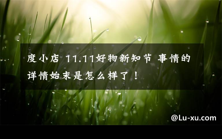 度小店 11.11好物新知节 事情的详情始末是怎么样了！