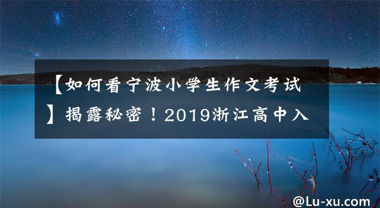 【如何看宁波小学生作文考试】揭露秘密!2019浙江高中入学考试作文今年有新趋势