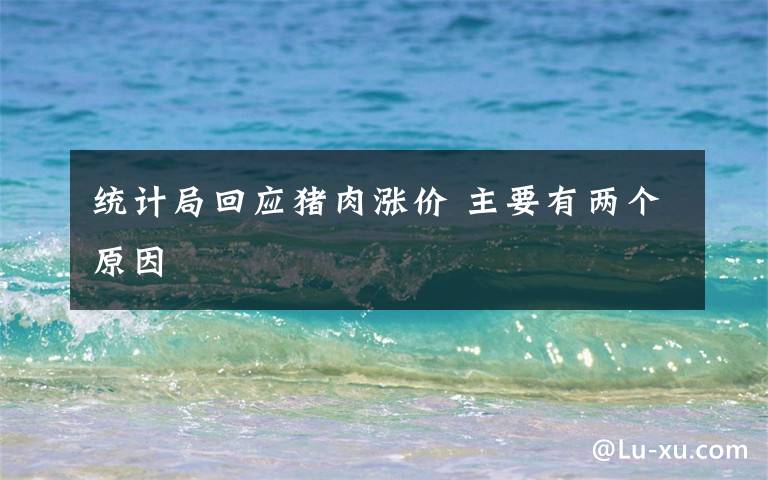 统计局回应猪肉涨价 主要有两个原因