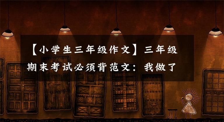 【小学生三年级作文】三年级期末考试必须背范文:我做了一个小实验