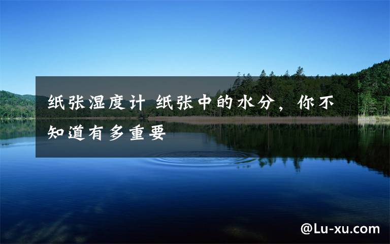 纸张湿度计 纸张中的水分,你不知道有多重要