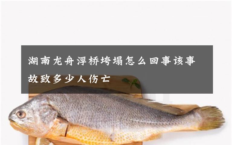 湖南龙舟浮桥垮塌怎么回事该事故致多少人伤亡