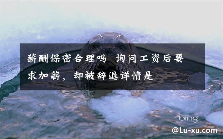 薪酬保密合理吗  询问工资后要求加薪,却被辞退详情是