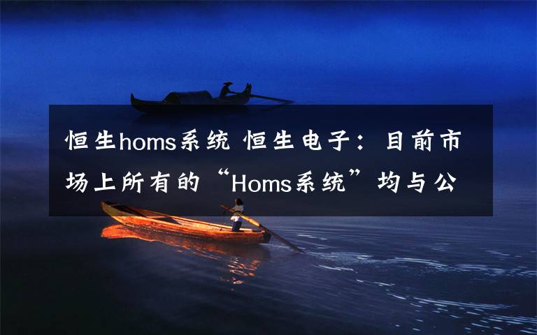 恒生homs系统 恒生电子:目前市场上所有的“Homs系统”均与公司无关