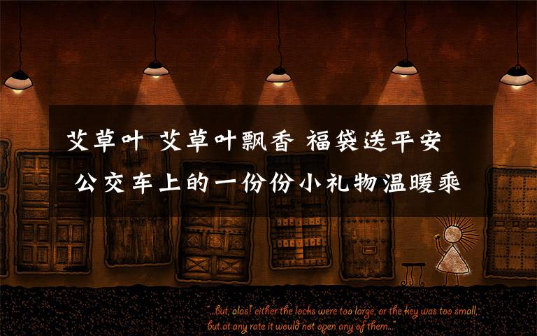 艾草叶 艾草叶飘香 福袋送平安 公交车上的一份份小礼物温暖乘客心