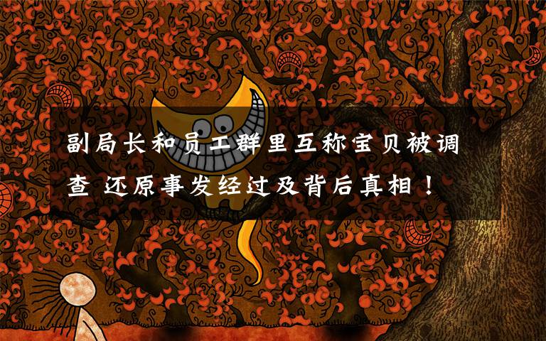 副局长和员工群里互称宝贝被调查 还原事发经过及背后真相!