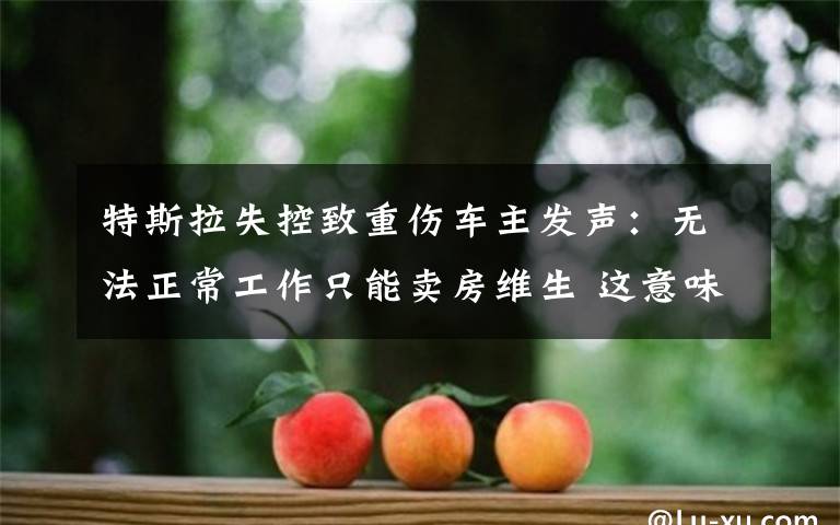 特斯拉失控致重伤车主发声:无法正常工作只能卖房维生 这意味着什么?