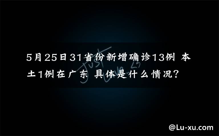 5月25日31省份新增确诊13例 本土1例在广东 具体是什么情况？