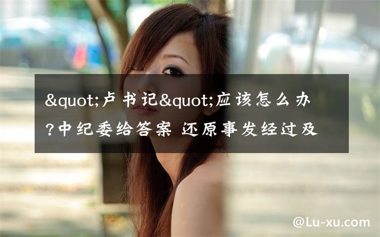 "卢书记"应该怎么办?中纪委给答案 还原事发经过及背后原因!