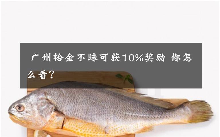 广州拾金不昧可获10%奖励 你怎么看?
