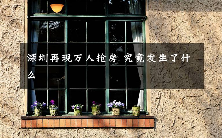 深圳再现万人抢房 究竟发生了什么