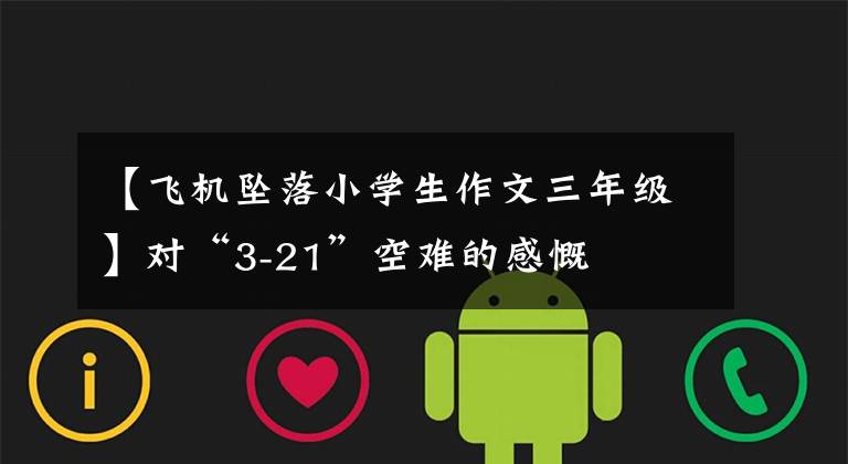 【飞机坠落小学生作文三年级】对“3-21”空难的感慨