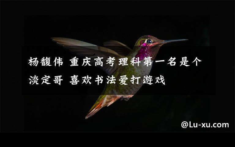 杨馥伟 重庆高考理科第一名是个淡定哥 喜欢书法爱打游戏