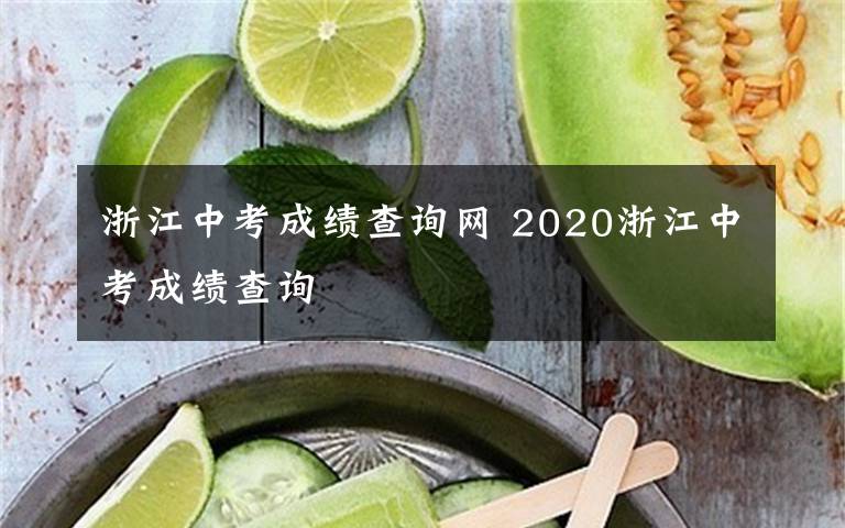 浙江中考成绩查询网 2020浙江中考成绩查询