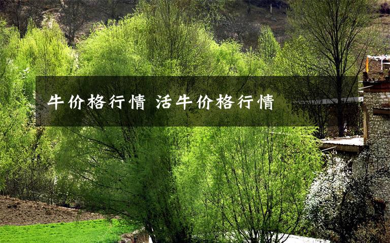 牛价格行情 活牛价格行情