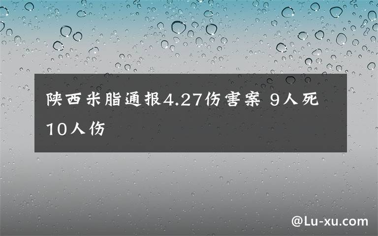 陕西米脂通报4.27伤害案 9人死10人伤