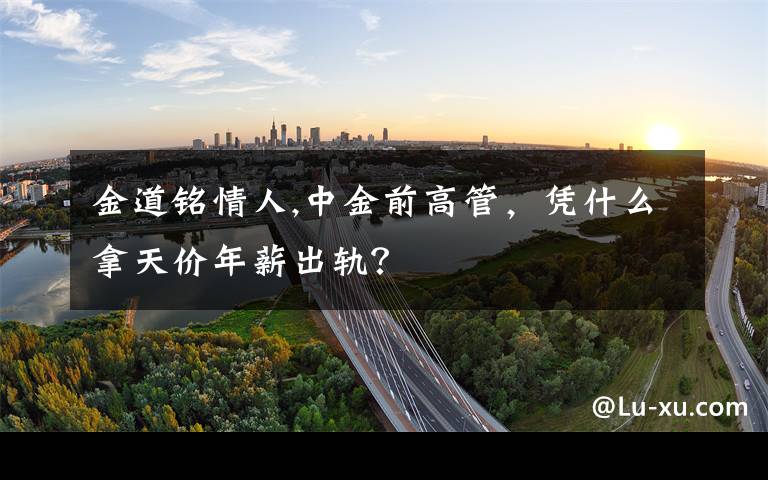 金道铭情人,中金前高管，凭什么拿天价年薪出轨？