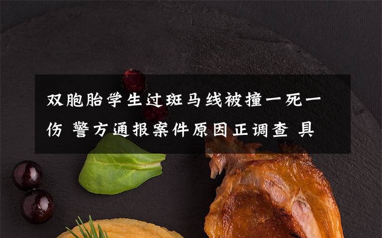 双胞胎学生过斑马线被撞一死一伤 警方通报案件原因正调查 具体是啥情况?