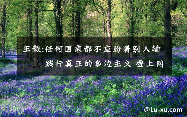 王毅:任何国家都不应盼着别人输   践行真正的多边主义 登上网络热搜了!
