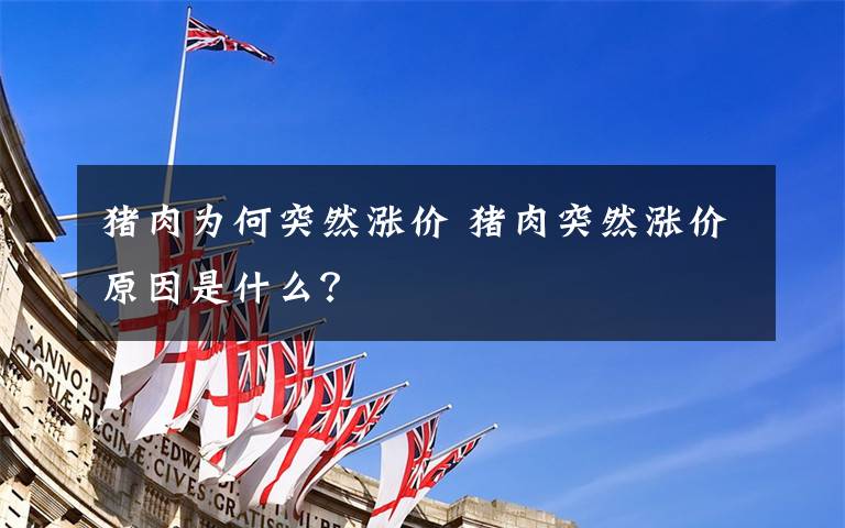 猪肉为何突然涨价 猪肉突然涨价原因是什么？