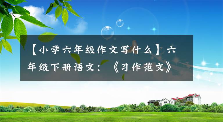【小学六年级作文写什么】六年级下册语文：《习作范文》大全，细节单位，值得为孩子保管。