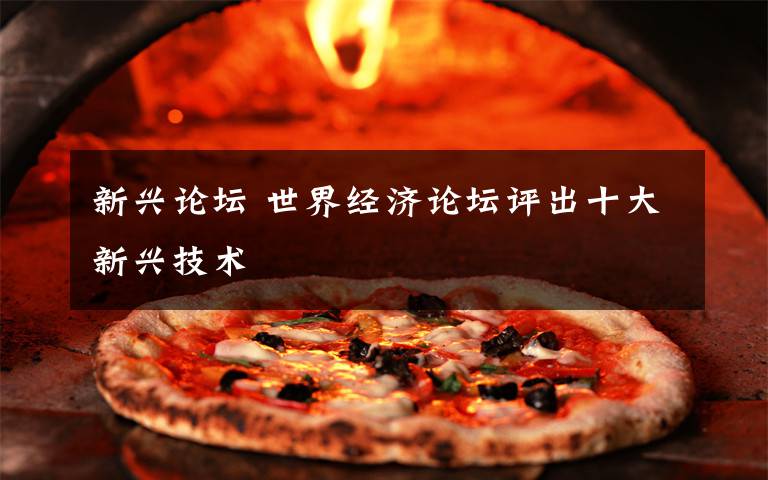 新兴论坛 世界经济论坛评出十大新兴技术