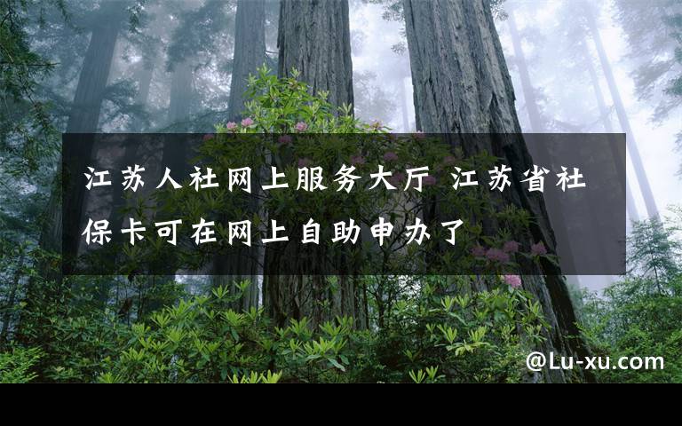 江苏人社网上服务大厅 江苏省社保卡可在网上自助申办了