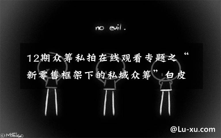 12期众筹私拍在线观看专题之“新零售框架下的私域众筹”白皮书(之二)