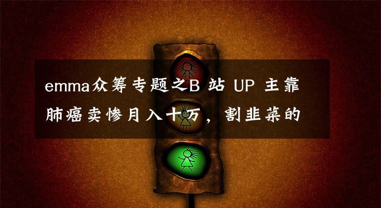 emma众筹专题之B 站 UP 主靠肺癌卖惨月入十万,割韭菜的财富密码又多了一个