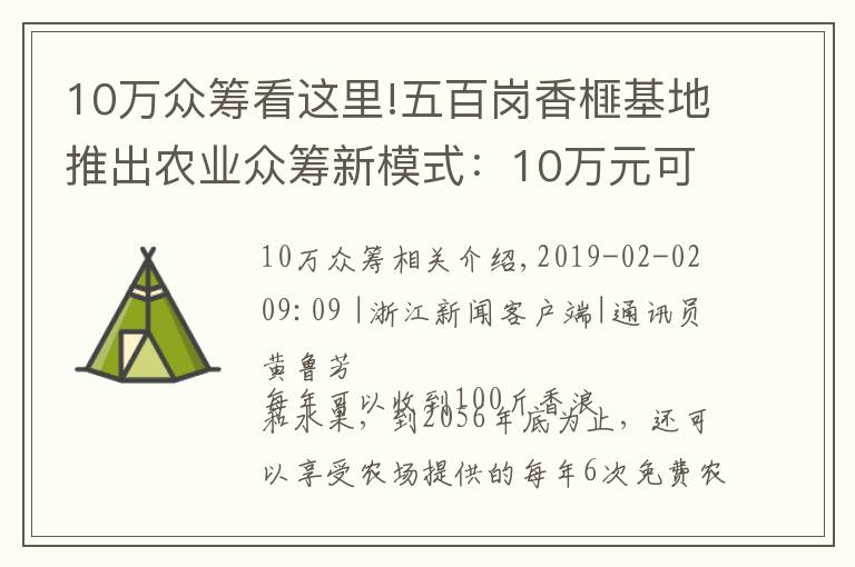 10万众筹看这里!五百岗香榧基地推出农业众筹新模式:10万元可认养10棵香榧树