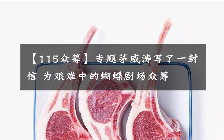 【115众筹】专题茅威涛写了一封信 为艰难中的蝴蝶剧场众筹