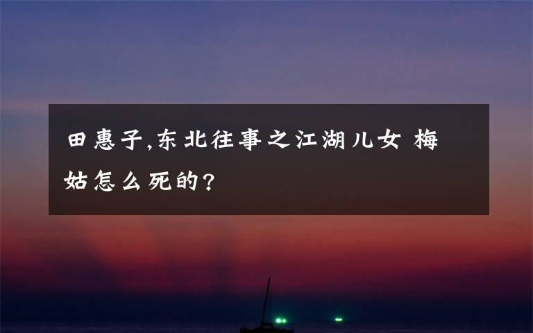 田惠子,东北往事之江湖儿女 梅姑怎么死的?