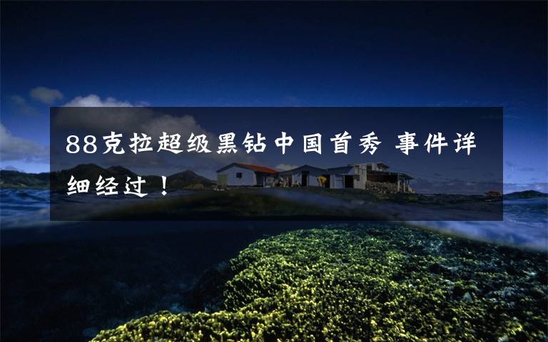 88克拉超级黑钻中国首秀 事件详细经过!