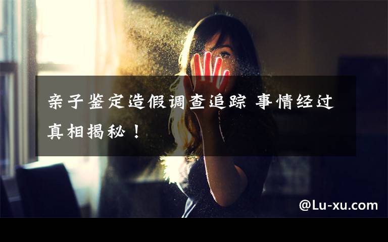 亲子鉴定造假调查追踪 事情经过真相揭秘!