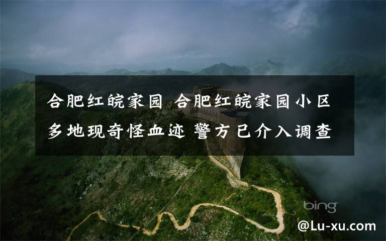 合肥红皖家园 合肥红皖家园小区多地现奇怪血迹 警方已介入调查