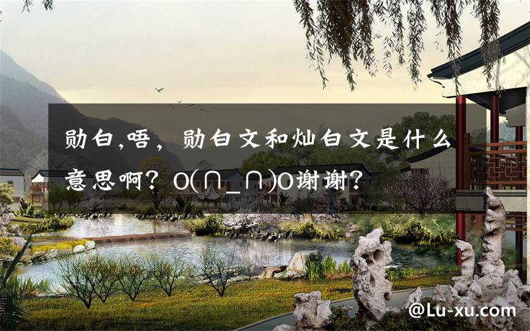 勋白,唔,勋白文和灿白文是什么意思啊?O(∩_∩)O谢谢?