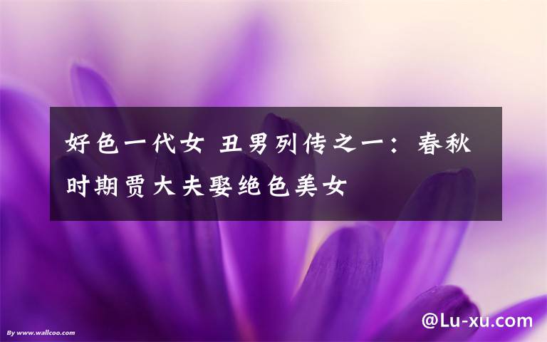 好色一代女 丑男列传之一:春秋时期贾大夫娶绝色美女