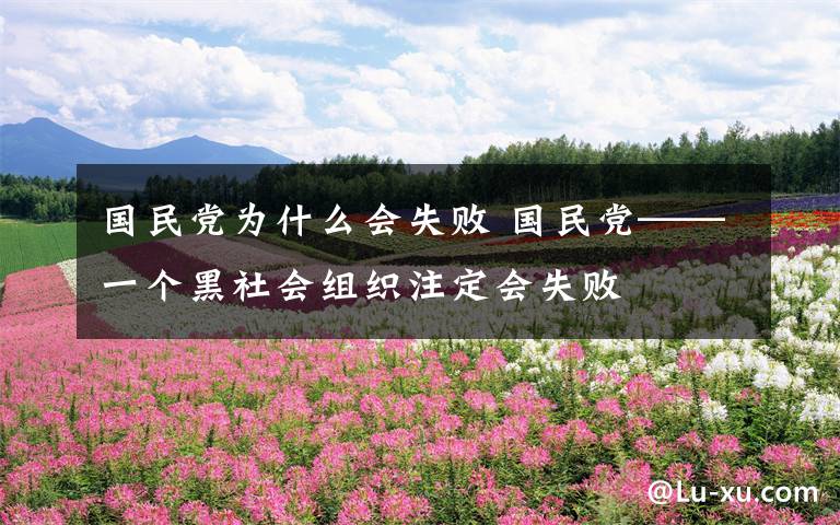 国民党为什么会失败 国民党——一个黑社会组织注定会失败