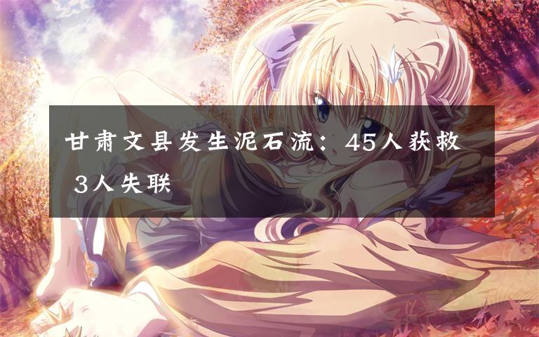 甘肃文县发生泥石流:45人获救 3人失联