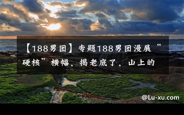 【188男团】专题188男团漫展“硬核”横幅,揭老底了,山上的笋都被书粉夺走了
