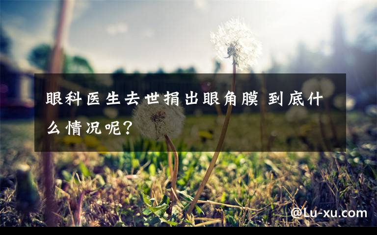 眼科医生去世捐出眼角膜 到底什么情况呢?