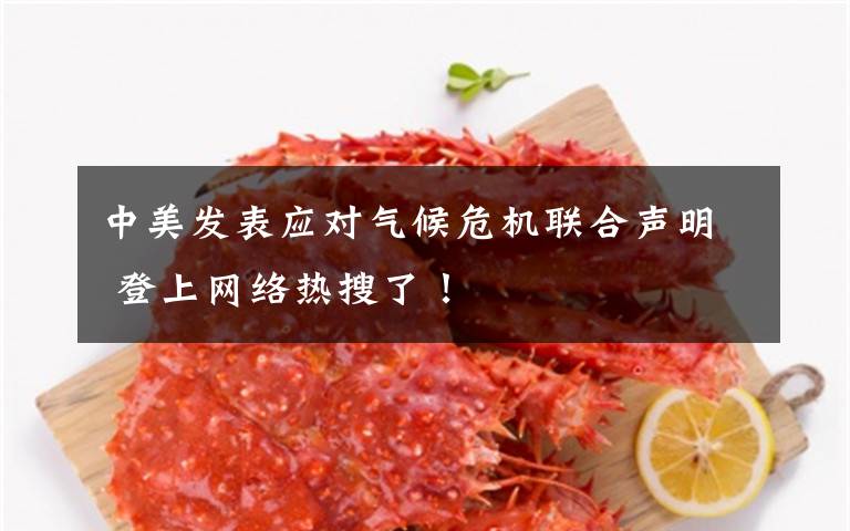 中美发表应对气候危机联合声明 登上网络热搜了!